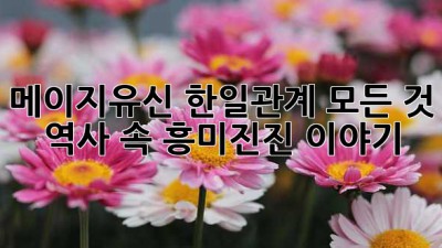 메이지유신, 한일관계 모든 것! 🎎 역사 속 흥미진진 이야기